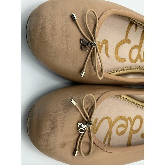 EUC Sam Edelman Felicia Round Toe Slip‎ On Leather Tan Ballet Flats - Picture 6 of 16